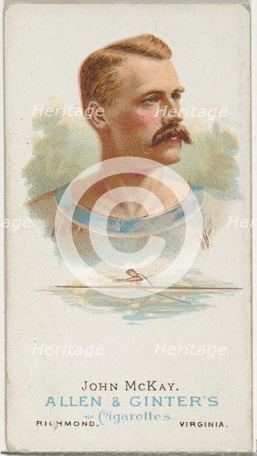 John McKay, Oarsman, from World's Champions, Series 1 (N28) for Allen & Ginter Cigarettes,..., 1887. Creator: Allen & Ginter.