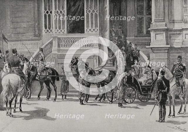 Journey of the emperors of Germany to the Holy Land, Constantinople, Turkey, 1898. Creator: Juan Comba García.