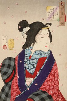Wanting to Meet Someone: A Courtesan of the Kaei Period (1848-1853), 1888. Creator: Tsukioka Yoshitoshi.