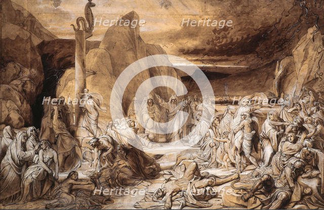 The Brazen Serpent (Study), 1839. Creator: Bruni, Fyodor Antonovich (1800-1875).