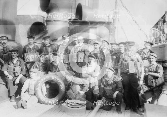 Crew of SS Grosser Kurfu¨rst, Bremen, between c1910 and c1915. Creator: Bain News Service.