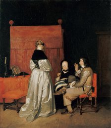 The Gallant Conversation (The Paternal Admonition), ca 1654. Creator: Ter Borch, Gerard, the Younger (1617-1681).