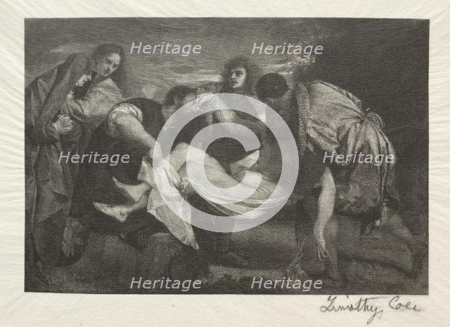Old Italian Masters: The Entombment, 1889. Creator: Timothy Cole (American, 1852-1931).