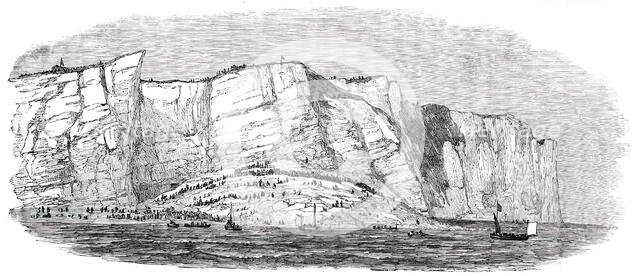 The Great Explosion at Seaford - the Cliff, after the Explosion, 1850. Creator: Unknown.