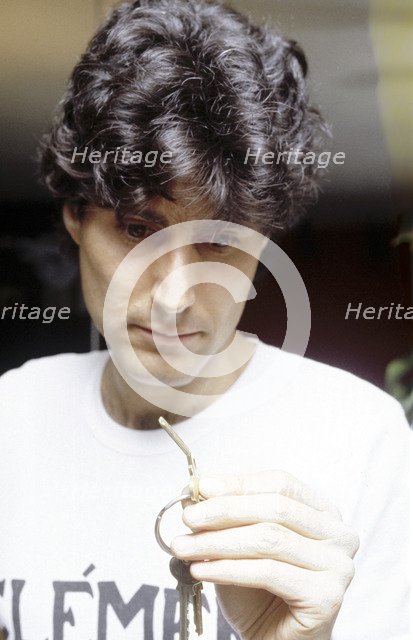 Yuri Geller (1946- ), Israeli magician. Artist: Unknown