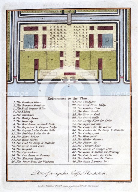 'Plan of a Regular Coffee Plantation', 1813. Artist: John Gabriel Stedman