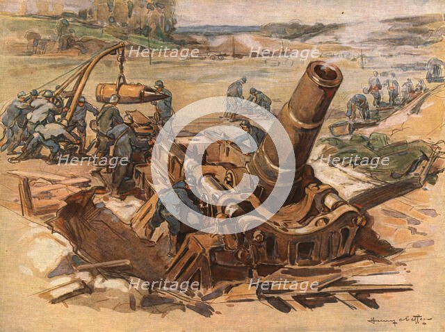 'Autour de la Bataille; Mortier de 370', 1918. Creator: Unknown.
