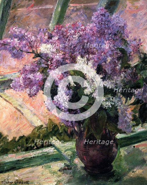 'Lilacs in a Window', c1880.  Artist: Mary Cassatt