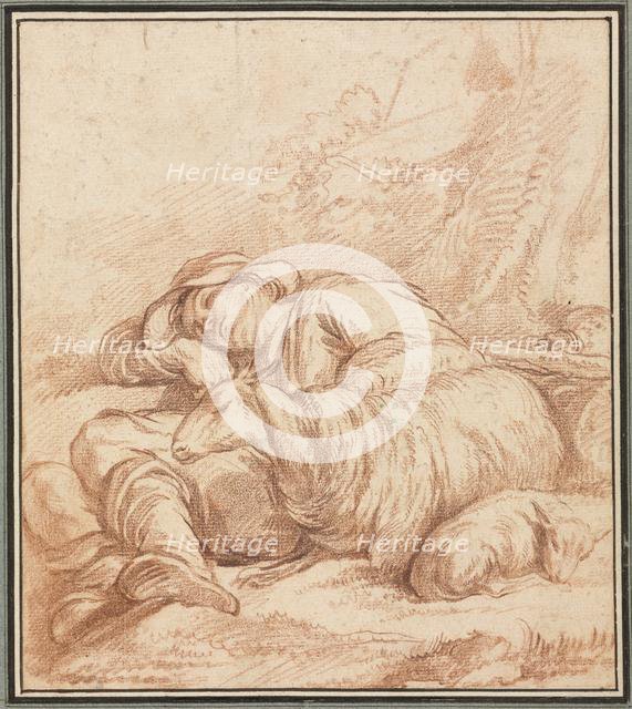 A Sleeping Shepherd, 1700s-1800s. Creator: Pierre Alexandre Wille (French, 1748-1837).