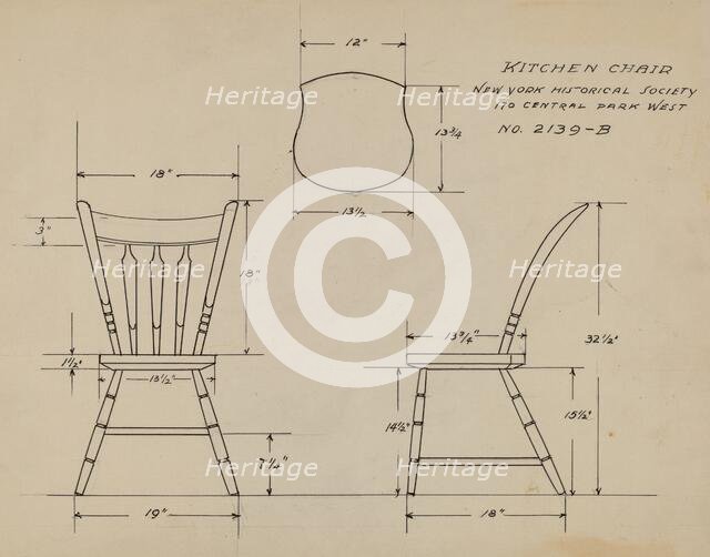 Kitchen Chair, c. 1935. Creator: Rosa Burger.
