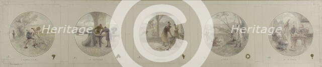 Esquisse pour la galerie Lobau de l'Hôtel de Ville de Paris : L'Agriculture. Le Commerce..., 1890. Creator: Jean Pierre Victor Mazies.