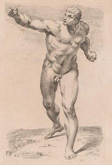 The Borghese Gladiator, front view [plate 26], 1638. Creator: François Perrier.