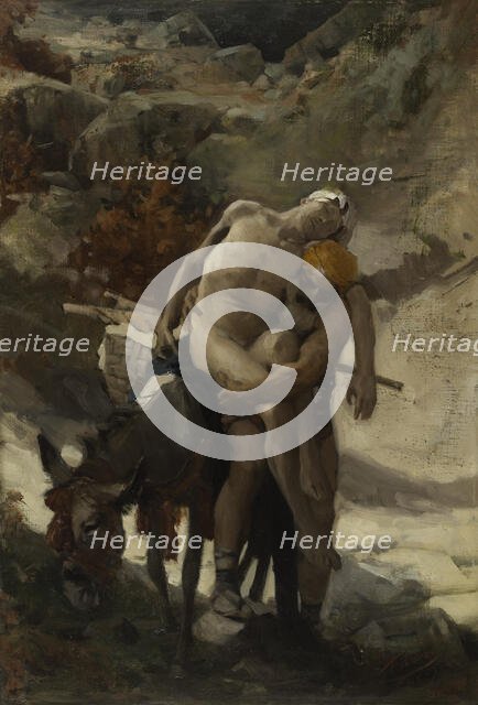 The Good Samaritan - sketch, 1878. Creator: Aime Morot.