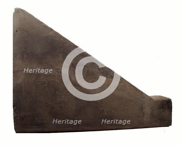 Triangular Brick with Horse, Phoenix, and Tigers, Western Han dynasty, c.1st cent. B.C. Creator: Unknown.