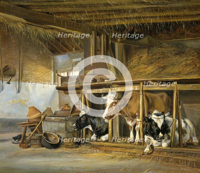 Cows in a Stable, 1820. Creator: Jan van Ravenswaay.