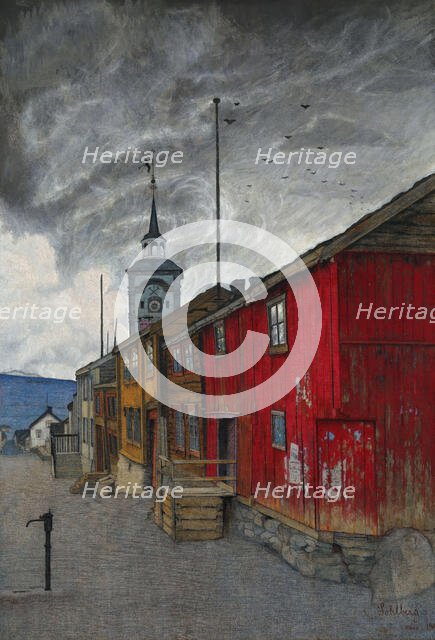 Street in Roros, 1902. Creator: Harald Sohlberg.