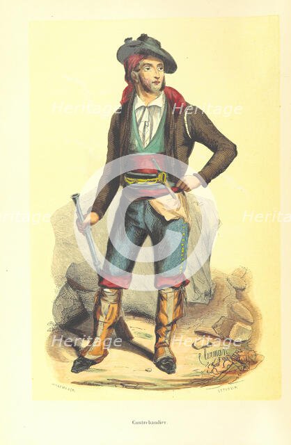 Smuggler, 1848.  Creators: Adolphe François Pannemaker, Clerman, Estaquier.