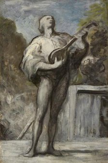 The Troubadour, 1868-1873. Creator: Honoré Daumier (French, 1808-1879).