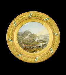 Dessert plate depicting the Battle of Bussaco, Portugal, 1810 (1810s). Artist: AJ Photographics.