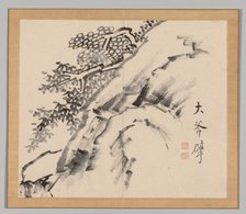 Double Album of Landscape Studies after Ikeno Taiga, Volume 1 (leaf 9), 18th century. Creator: Aoki Shukuya (Japanese, 1789).