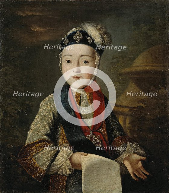 Portrait of Grand Duke Pavel Petrovich (1754-1801) as child, Mid of the 18th cen.. Artist: Anonymous  