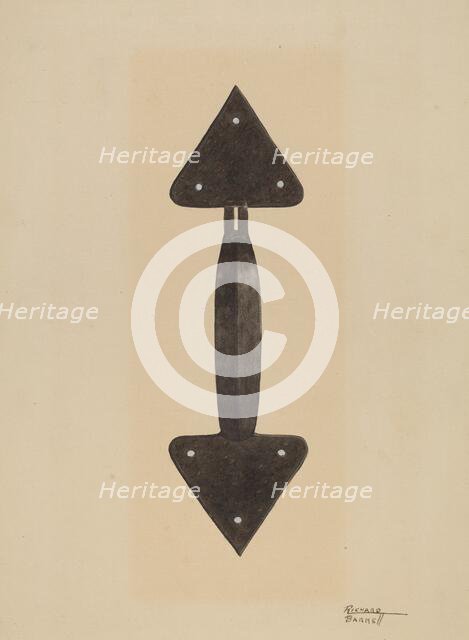 Door Handle, 1935/1942. Creator: Richard Barnett.