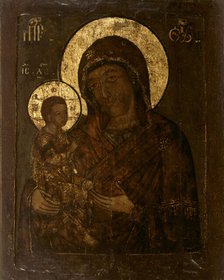 Mother of God of Jerusalem, (Hodigitria), Russian icon, 1600-1650. Creator: Unknown.