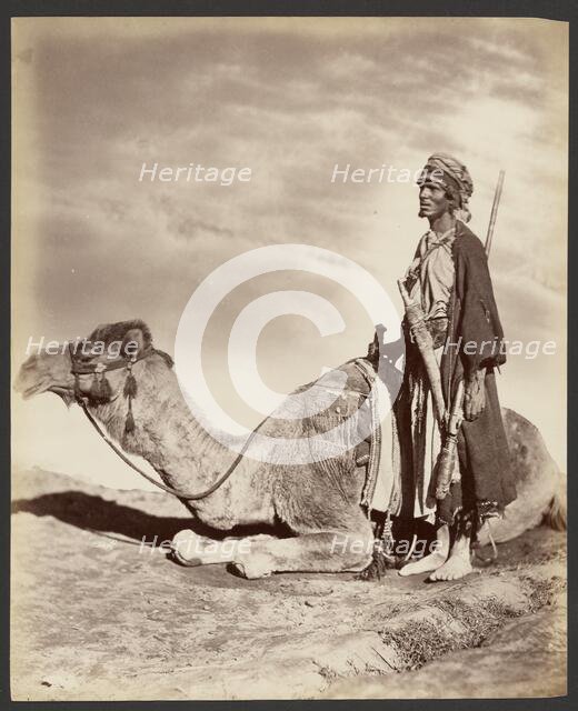 Man and camel, about 1870-1890. Creator: Unknown.