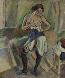 Woman in a corset, 1909. Creator: Pascin, Jules (1885-1930)