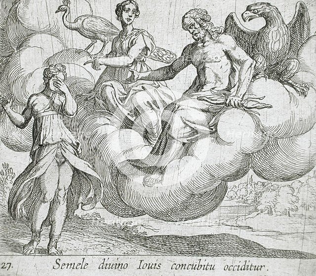 Semele's Wish, published 1606. Creators: Antonio Tempesta, Wilhelm Janson.