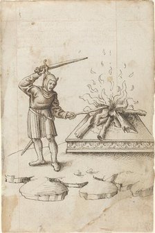 Do Not Poke the Fire with a Sword [fol. 20 recto], c. 1512/1515. Creator: Unknown.
