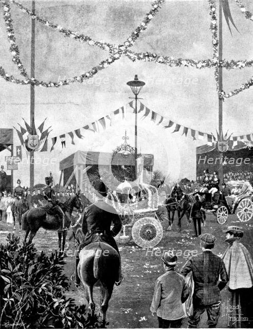 The Battle of Flowers at Eastbourne, 1895. Creator: George Meisenbach.