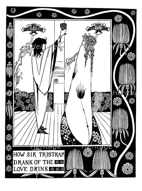 Illustration to the book Le Morte d'Arthur by Sir Thomas Malory. Artist: Beardsley, Aubrey (1872–1898)