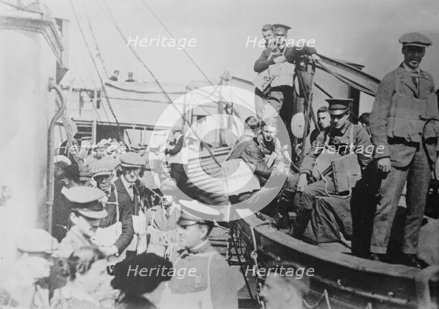 Life belt drill on liner, between c1915 and c1920. Creator: Bain News Service.