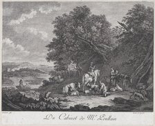 Man on Horseback Speaks to Two Shepherdesses, 1780. Creator: Unknown.