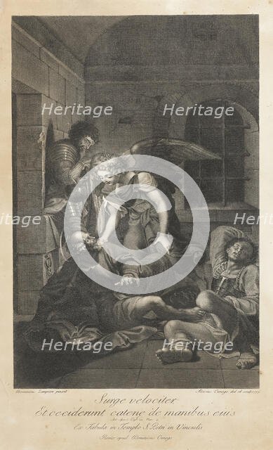 The Liberation of Saint Peter, 1779. Creators: Domenichino, Luigi Cunego.