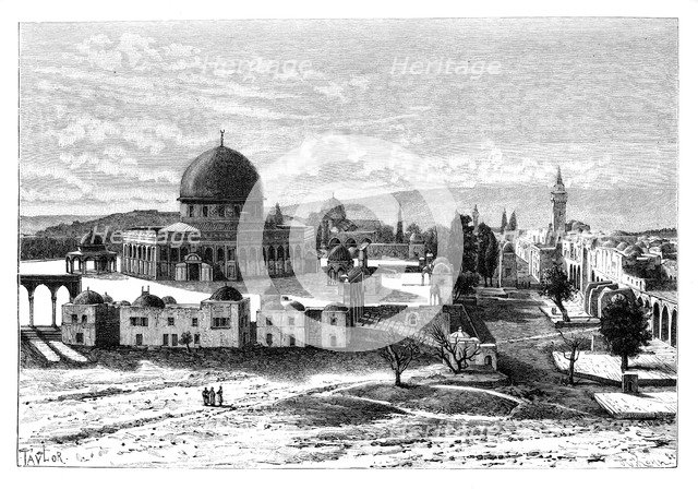 Omar's Mosque, Jerusalem, Israel, 1895.Artist: Armand Kohl