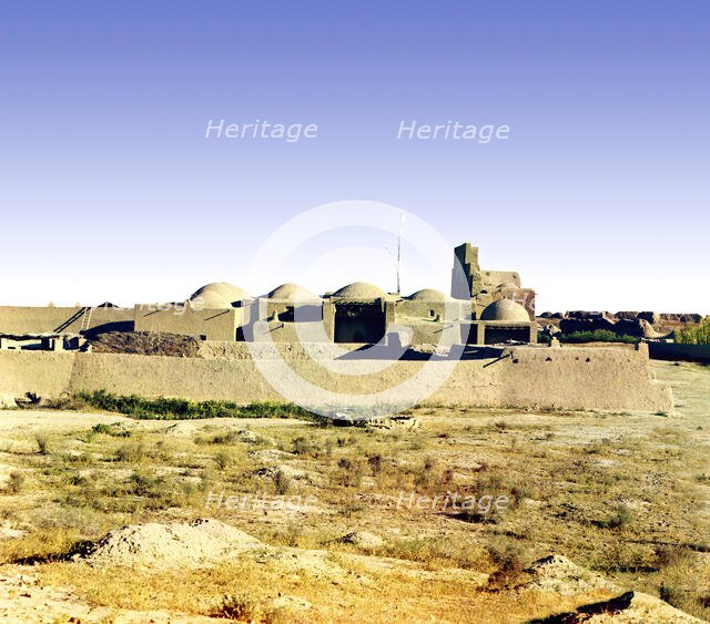 Yusuf Hamadani mosque and mausoleum, ancient Merv, Turkmenistan, between 1905 and 1915. Creator: Sergey Mikhaylovich Prokudin-Gorsky.
