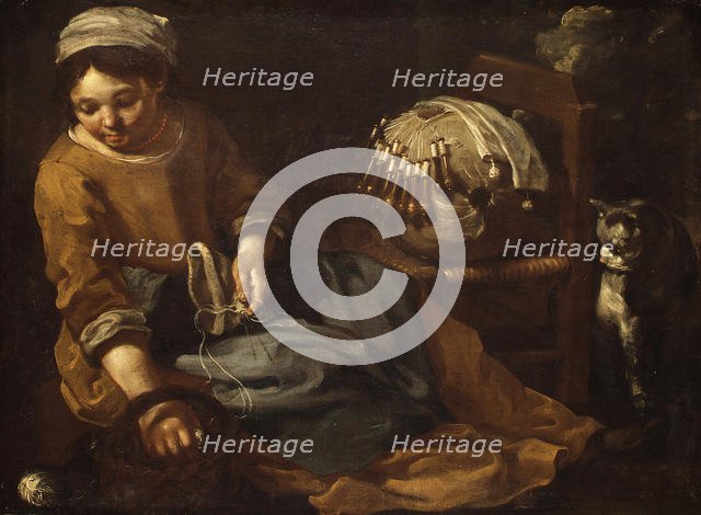 The Lacemaker, ca. 1665. Creator: Bernhard Keil.