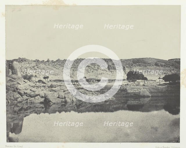 Rive Septentrionale du Nil (Village d'Abou-Koli), Vue Prise au Nord de Philoe; Nubie, 1849/51. Creator: Maxime du Camp.