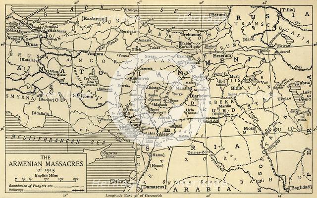 'The Armenian Massacres of 1915', First World War, (c1920). Creator: Unknown.