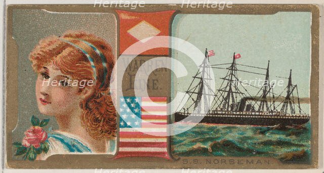 Steamship Norseman, Warren Line, from the Ocean and River Steamers series (N83) for Duke b..., 1887. Creator: Unknown.