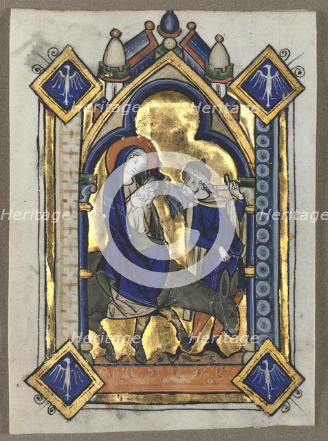Leaf Excised from a Psalter: Flight Into Egypt, c. 1260. Creator: Unknown.