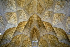 Decorative muqarnas vaulting in the Iwan entrance, Jameh (Friday) Mosque, Isfahan, Iran, 2000. Creator: Unknown.