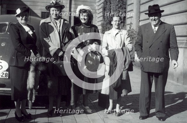 Trygve Lie, General Secretary of UN, with his family, Stockholm, Sweden, 10 August 1949. Artist: Karl Sandels