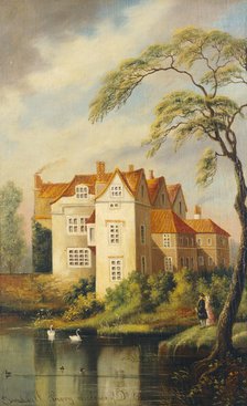 'Breadsall Priory, Residence of Dr Erasmus Darwin, Derbyshire, c early 19th century. Artist: Unknown.