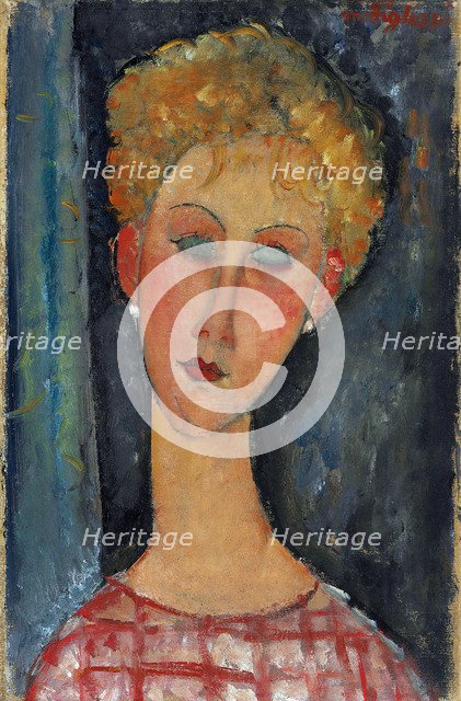La blonde aux boucles d'oreille, 1918-1919. Artist: Modigliani, Amedeo (1884-1920)