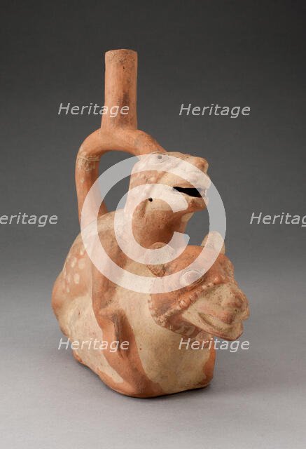 Handle Spout Vessel in Form of Mating Llamas, 100 B.C./A.D. 500. Creator: Unknown.