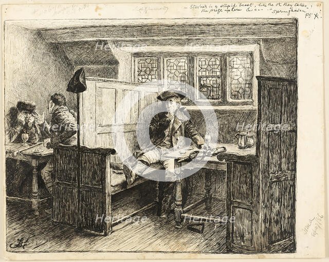 The Eavesdropper, c. 1886. Creator: Frederick Barnard.