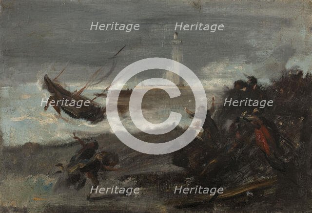 Naufrage dans le port de Dieppe, 1873. Creator: Jean-Baptiste Carpeaux.